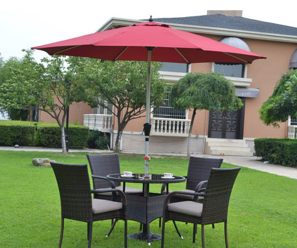 Metal Rattan Garden Furnitures Patio Sets Dining Chair Table 80cm