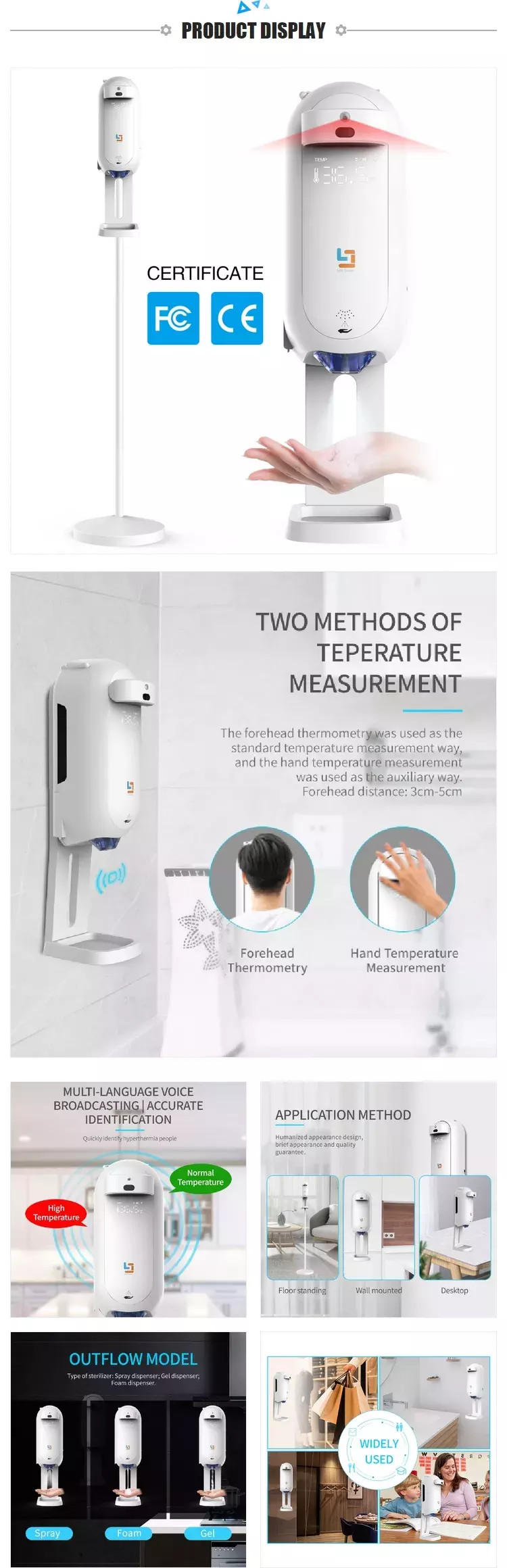 1100ml Touchless Hand Sanitizer Dispenser Abs Material L5 Plus For Home Use