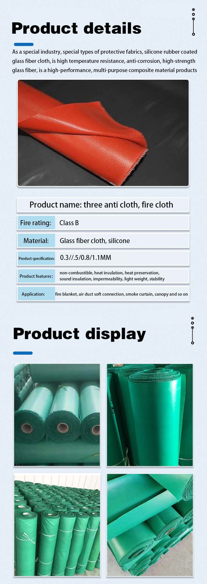 Soft Connection Fire Blanket Duct Cloth Flame Retardant High Temperature Welding Fireproof Cloth