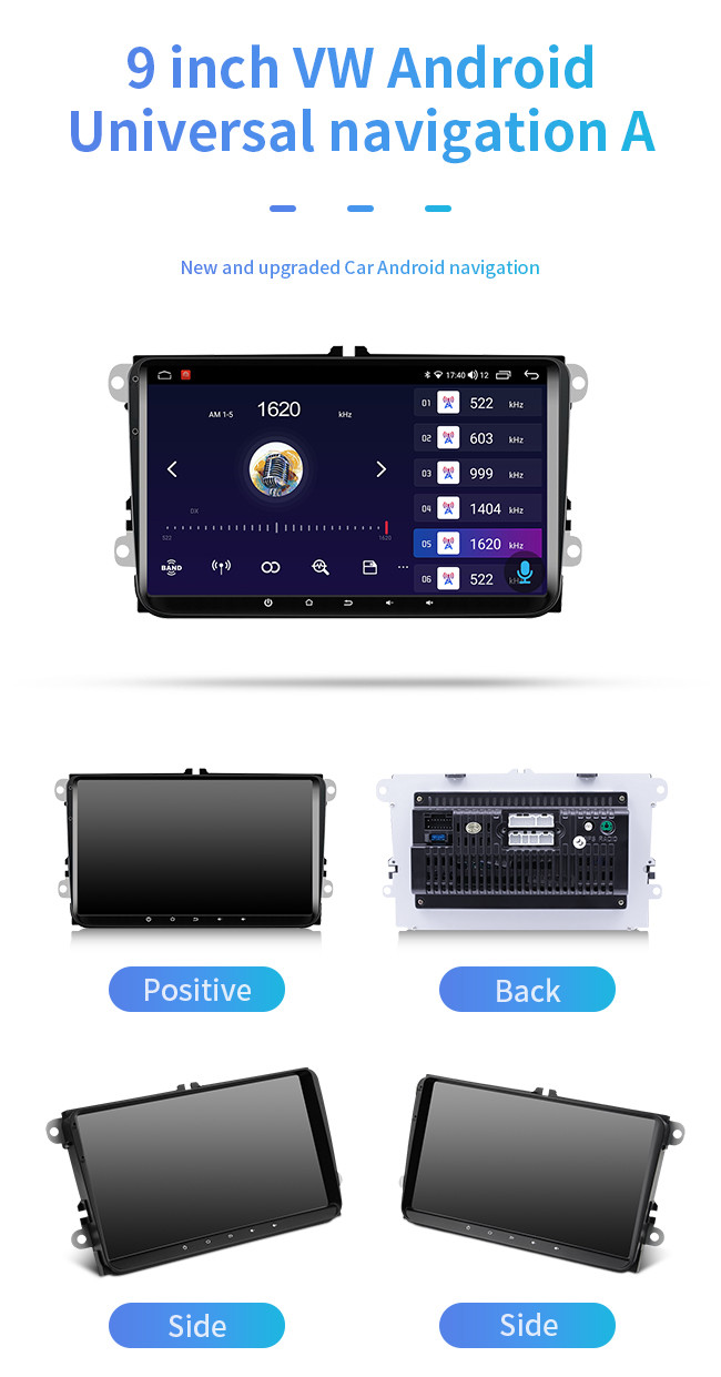 VW 9 Inch Car Android GPS Navigation 4 Core HD Screen WiFi Music