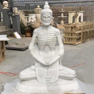  Vintage Marble Fasting Buddha Statue Hindu God Indian Religious Life Size Manufactures