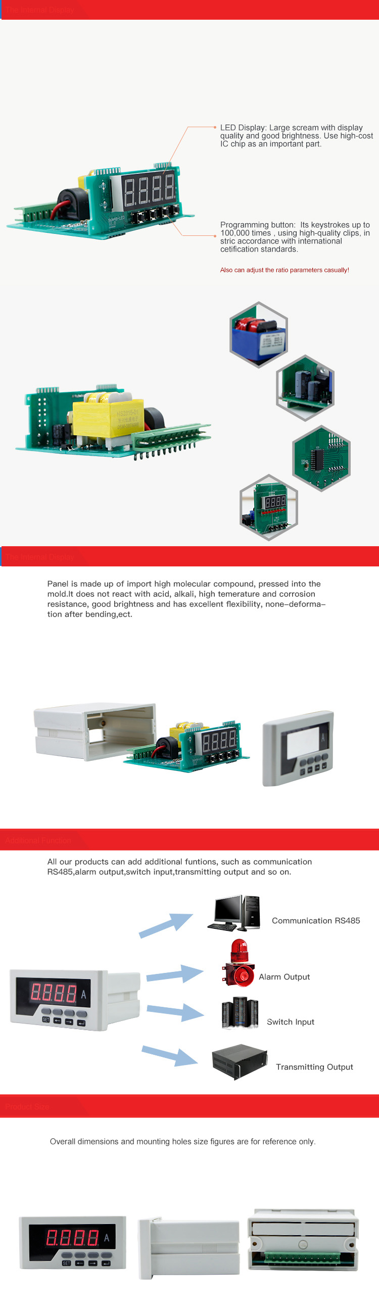 Intelligent single phase alarm ac ammeter with 4-20ma output