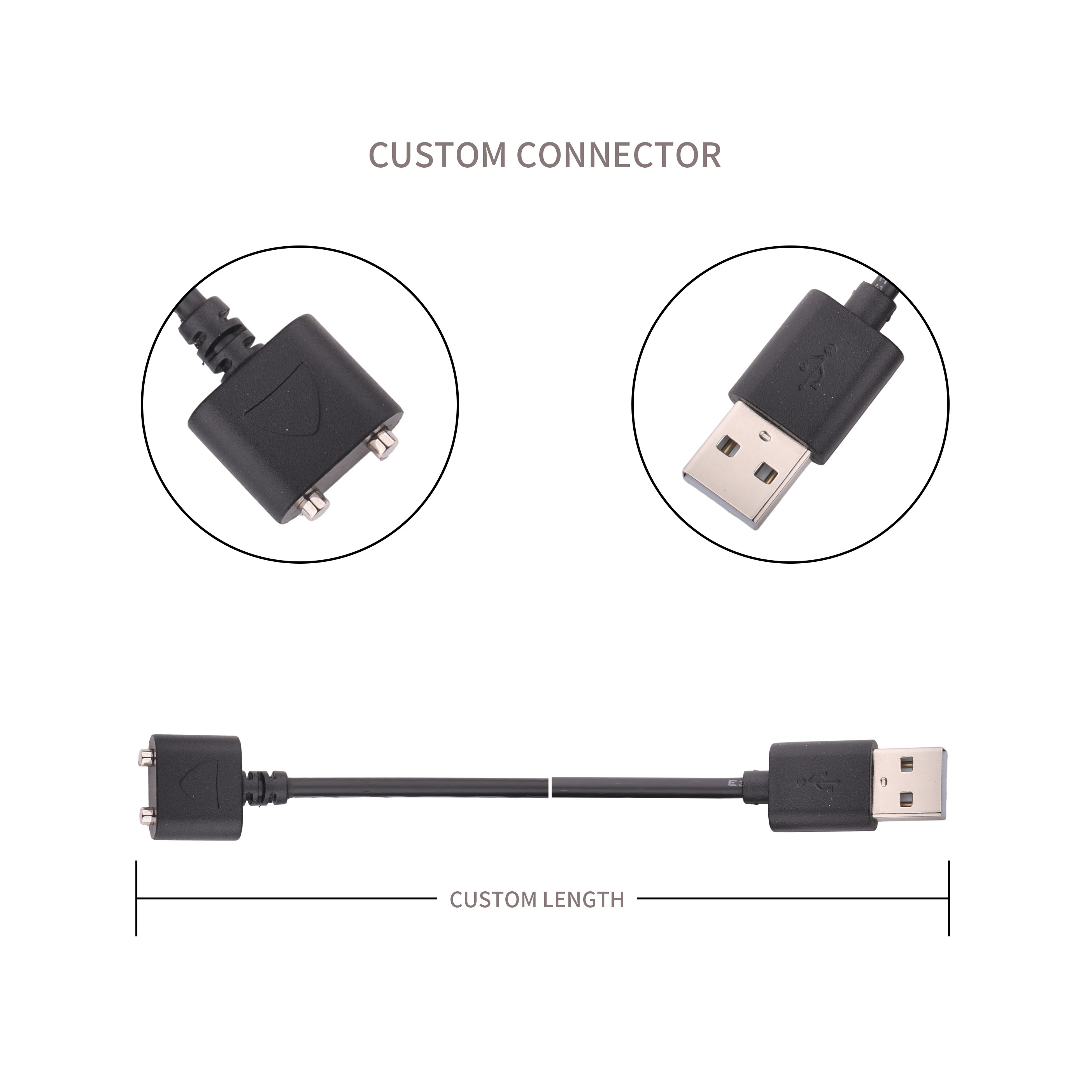 Magnetic Connector To Usb 2.0 A / M 4p Ld Penatural Hf White Pvc 45p Rohs
