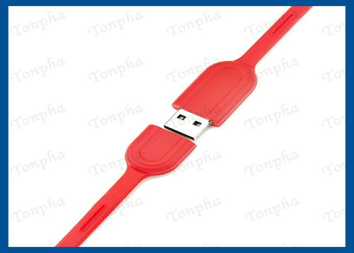 Promotional Thin Wristband Flash Drive Convenient Carrying Silicone Material