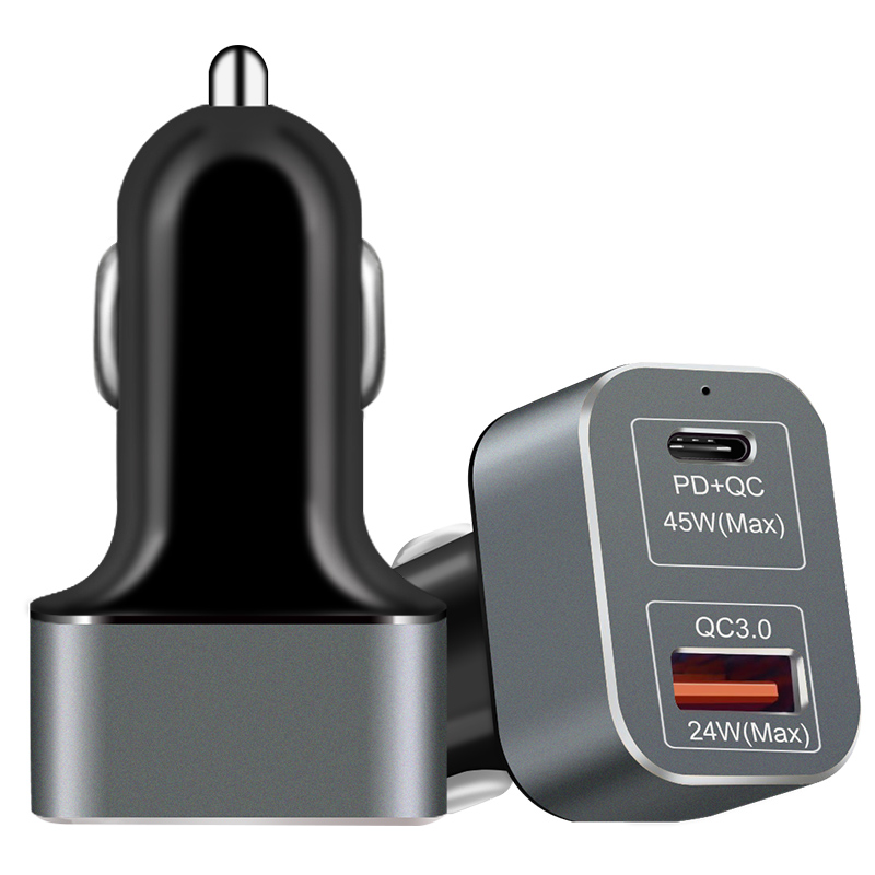 69W Type C USB Dual Ports Quick Charger 3.0 Car Charger