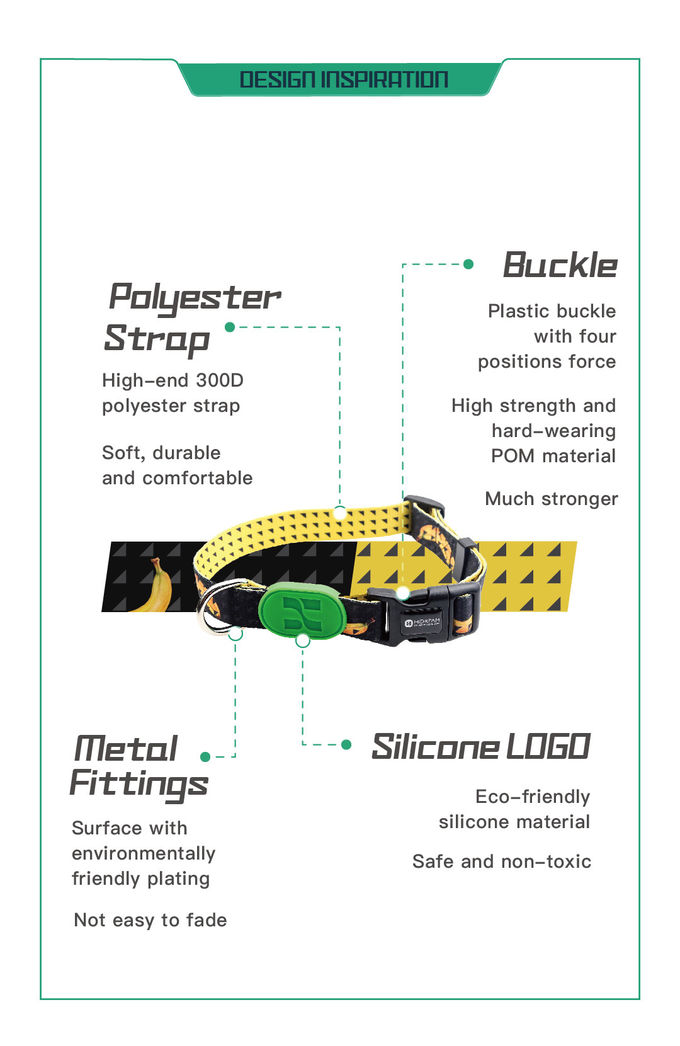 Nylon Polyester Webbing Dog Collar For small Medium Big Dogs