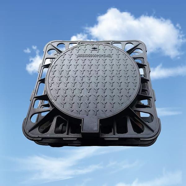 850*850mm D400 Ductile Iron Manhole Cover with Rubber Gasket and Integral