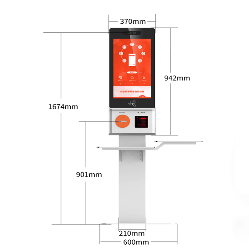 Self Service Ordering Checkout Kiosk 21.5 Inch Touch Printer Self Payment Kiosk For Restaurants Food Store