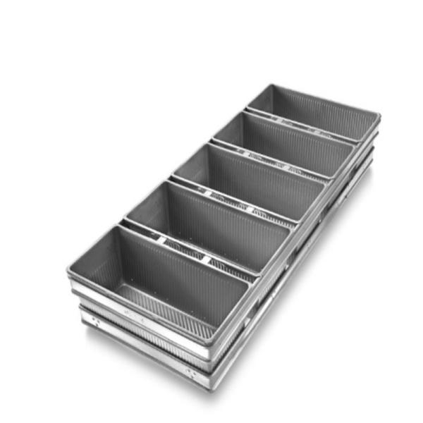 Rk Bakeware China Manufacturer-4 Strap Glazed Aluminized Steel Pullman Loaf Pan/