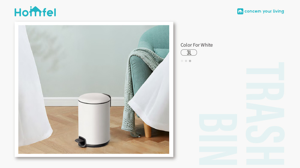 3L 5L 12L 20L 30L Steel Round foot operated trash can for Home Bathroom Kitchen