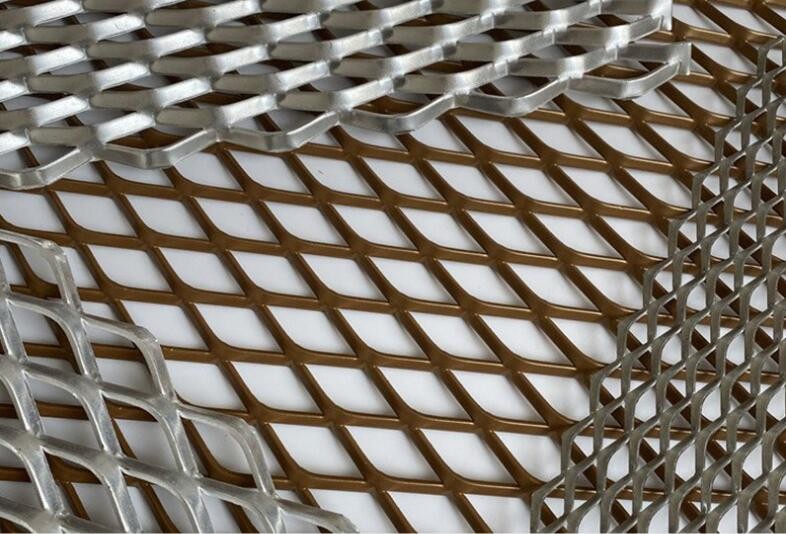 Perforated Powder Coated Aluminium Expanded Metal Mesh For Exterior Wall Decoration