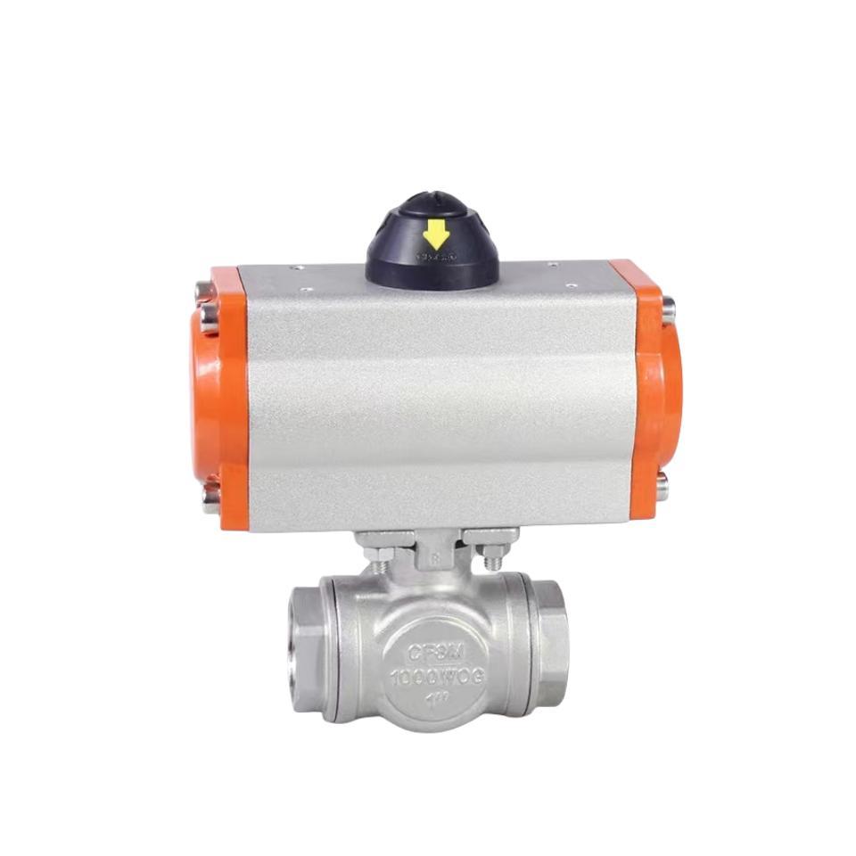 3/4&prime;&prime; Thread Ends Pneumatic Three-Way Ball Valve