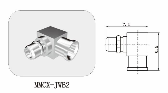 Right Angle Bulkhead MMCX Antenna Connector Male Gender with Gold Plated