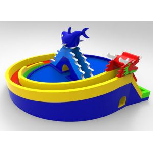 Circular Giant Kids Inflatable Water Slide Inflatable Dragon And Shark Slide