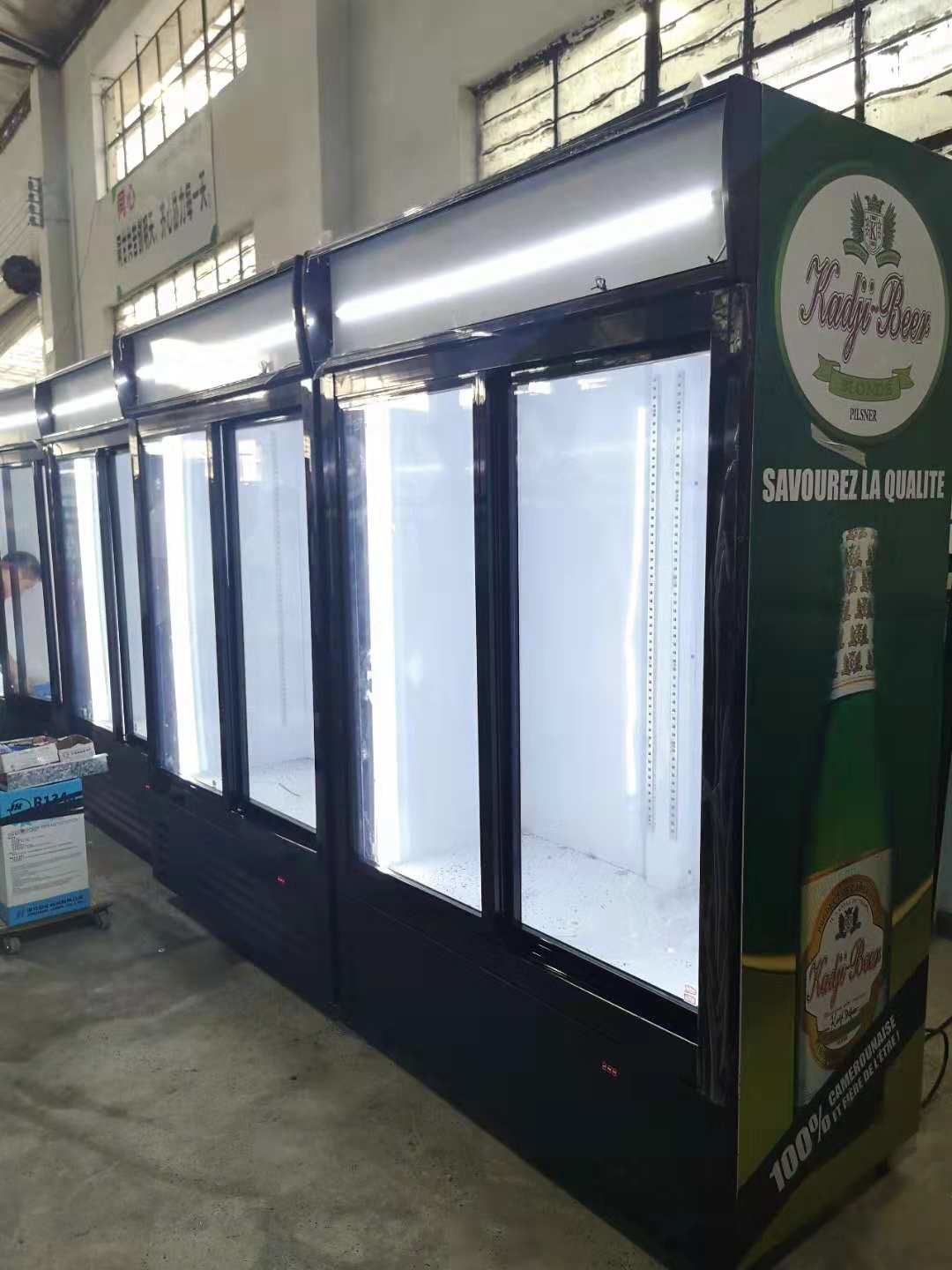 Automatic Defrost Commercial Glass Door Beverage Cooler For Supermarket With Heater