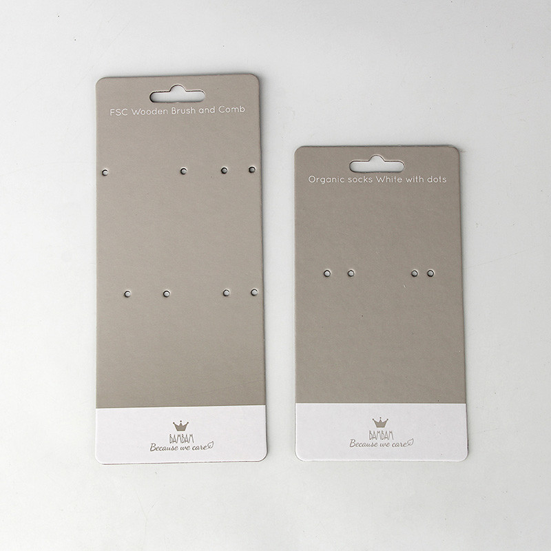 Eco Friendly Elegant Paper Header Cards For Grey Socks