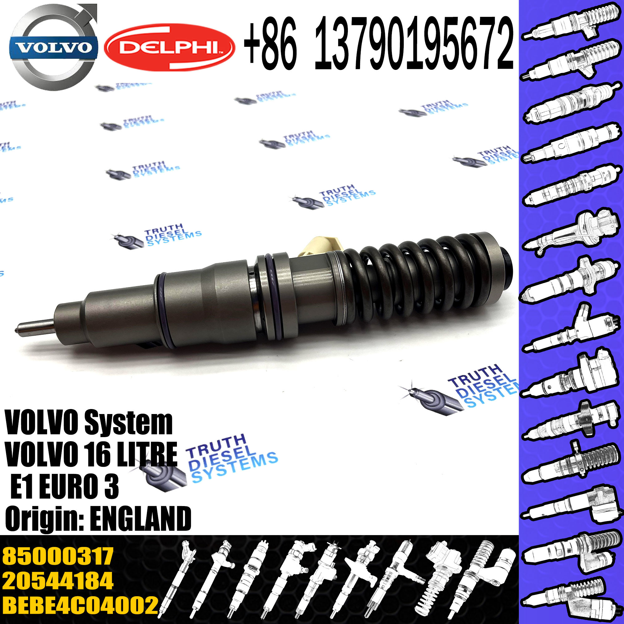 Diesel Fuel Injection System Unit Injector BEBE4C04102 20544184 85000317 For VOL Truck Parts