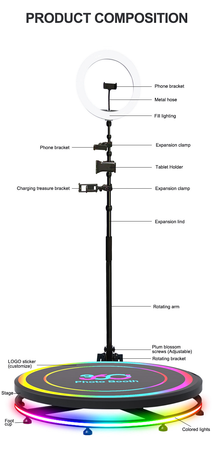 Surround Video 360 Camera Booth 360 Ring Camera Live Artifact Shooting Equipment