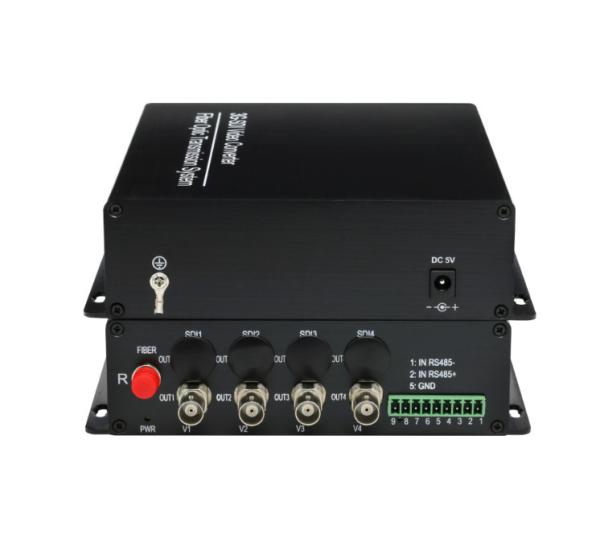 1080p 4 Channel 3G-SDI Fiber Converter with rs485+1Channel Forward Audio Single
