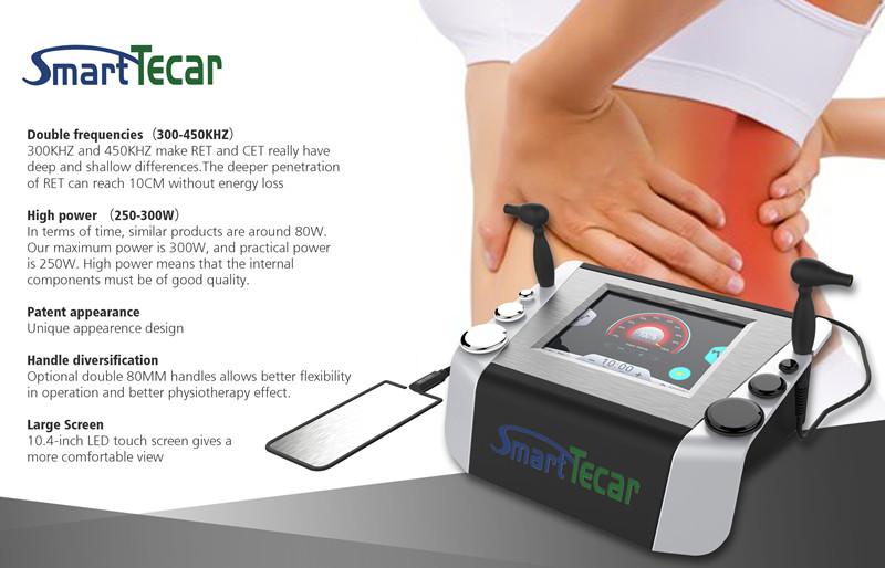 Double 80mm Handle AC220V Tecar Therapy Diathermy Machine