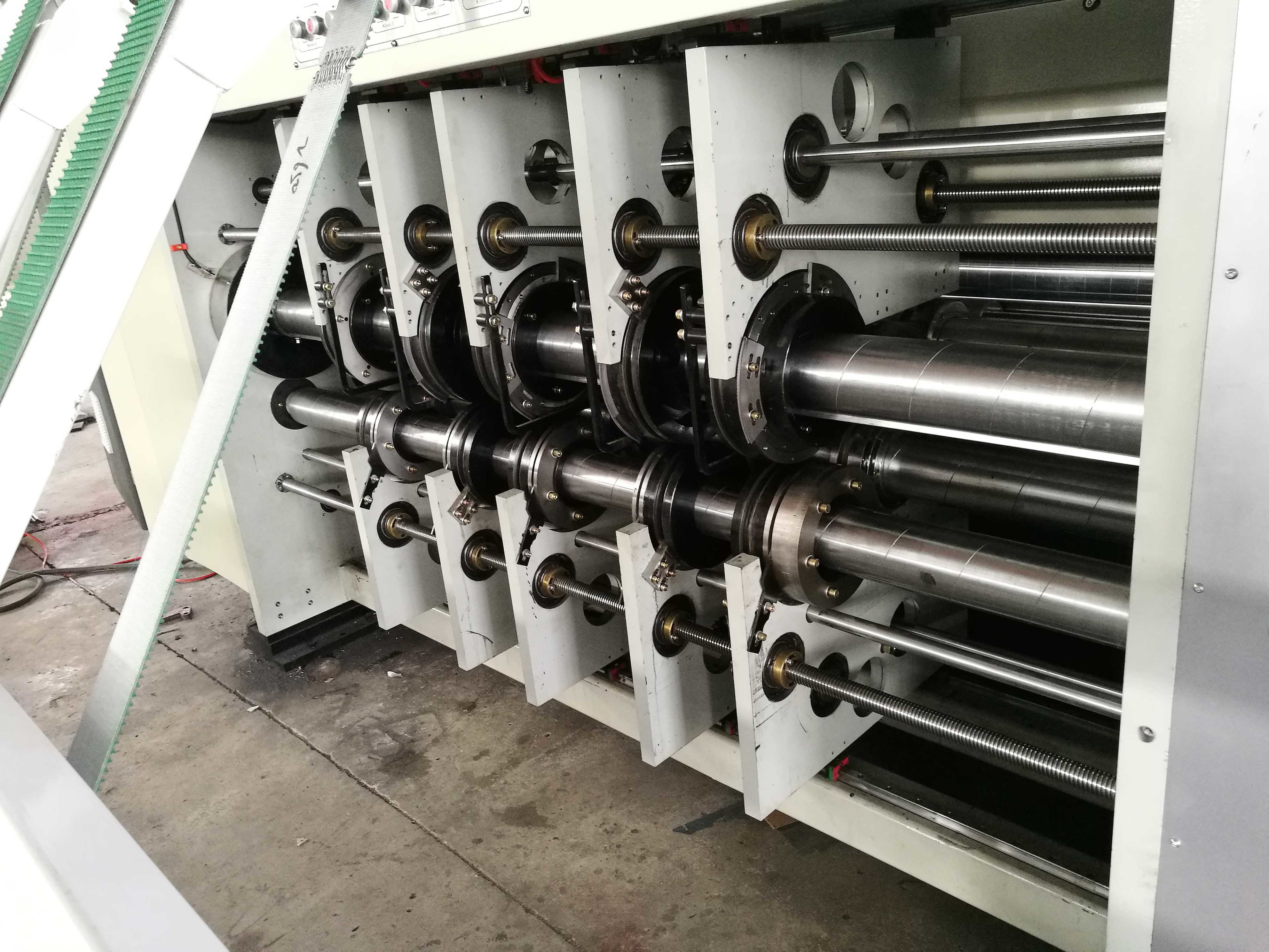3 Color Hd Flexo Printing Slotting Machine / Stacker Computer Controlled Die Cutter