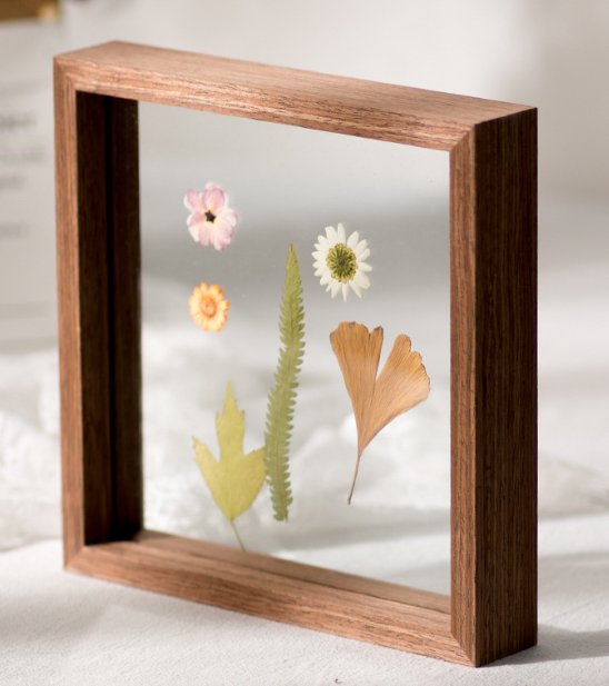 Office Home Desktop Display Wooden Frame for DIY Dry Flowers and Leaves