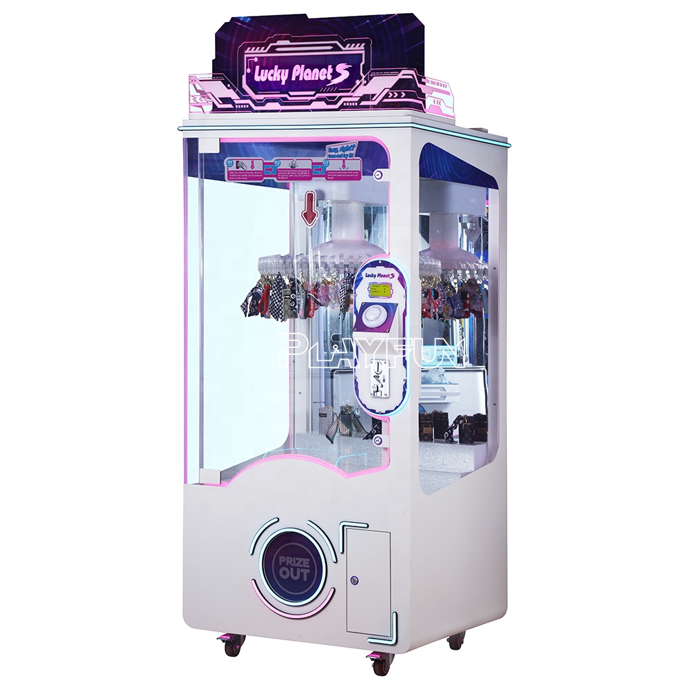 Playfun High Quality Coin Operated Probability Controllable Lucky Planet Clip Prize Clamp Snacks Gift Vending Game Machine