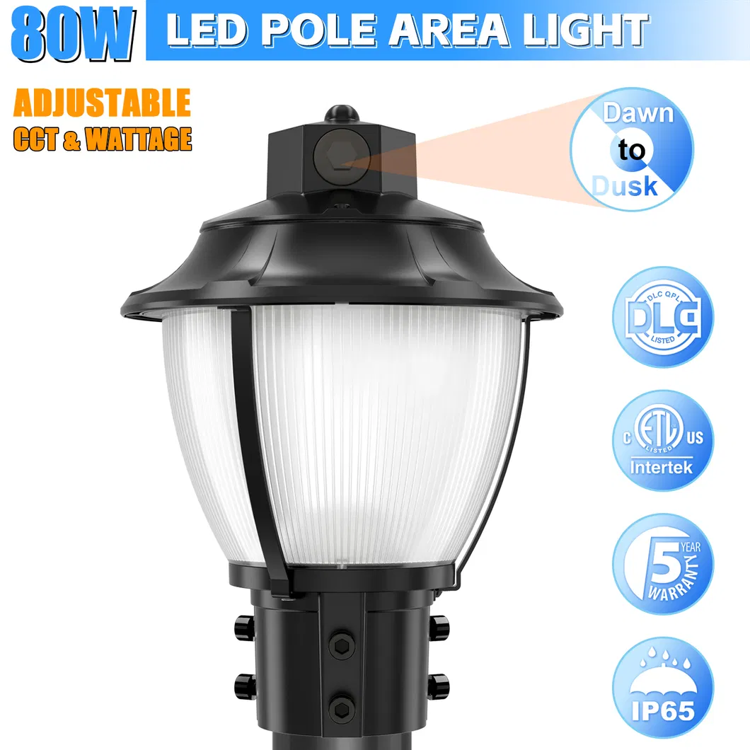 16+ Years Factory Tunable Anti-Shok IP65 48/64/80W Waterproof 130lm/W Fairy Lawn Courtyard Landscape Park Yard Pathyway Street Post Top LED Garden Light
