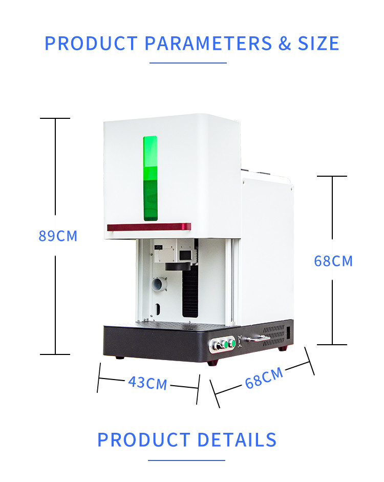 Safety Enclosed Cabinet Type 20W Fibre Laser Marking Machine For Precise Marking