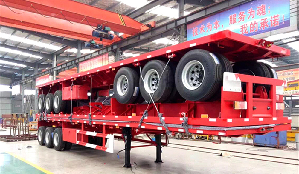 Truck Trailer 3 axles flatbed semi-trailer platform 40ft 48ft for container transport