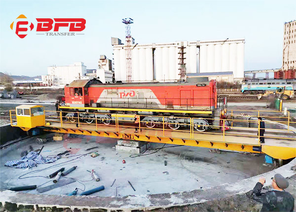 Custom Electric Industrial Transfer Car Free Rotating Railroad Train Turntable Design