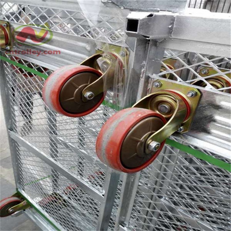 Rubber Wheel Dutch Flower Trolley Push And Pull Type Plywood Material Folding