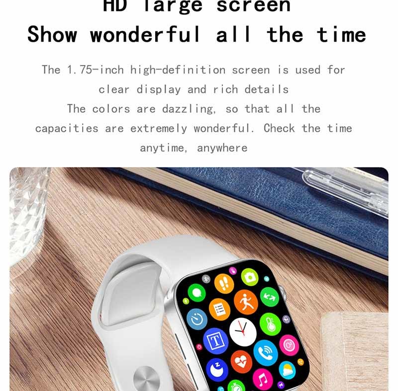 Ip67 Waterproof 1.75 Inch Smart Watch Bands With G Sensor 3 Axis