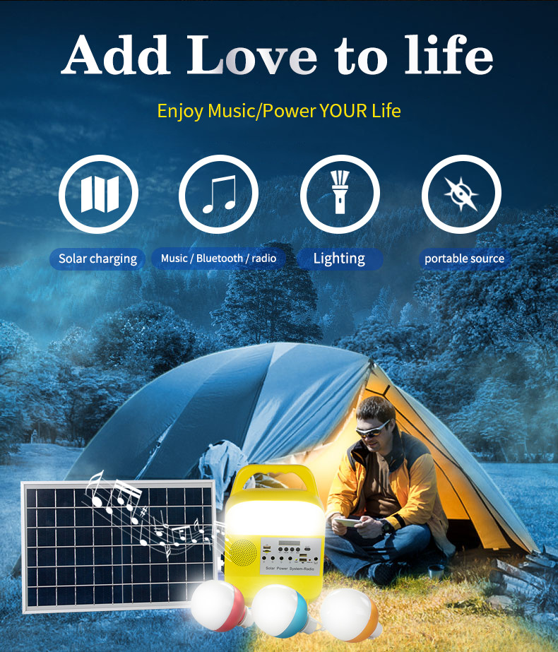 6-8 Hours Charging Solar Powered Camping Light Bulb IP65 For Home Use