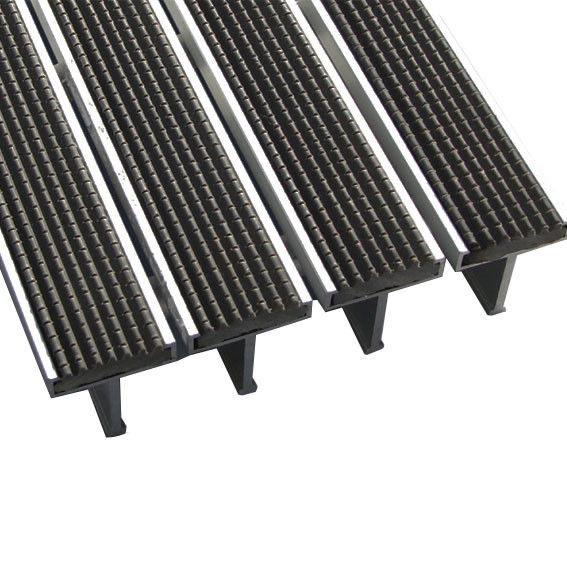 PP Material Bronze Aluminum Alloy Frame Entrance Floor Mat Remove Dirt Anti Slip Carpet