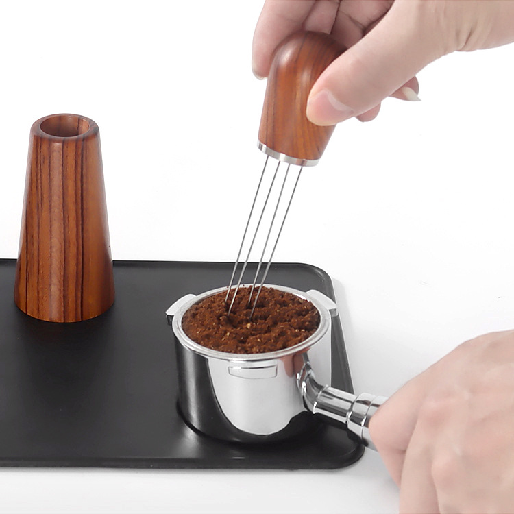 Coffee Stirrer, Professional Espresso Stirring Distribution Tool Coffee Powder Hand Tamper Distributor ,wooden coffeeNeedle,