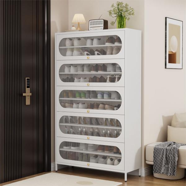Large Capacity Dust-Proof Multi-Layer Steel Shoe Storage Cabinet For Home