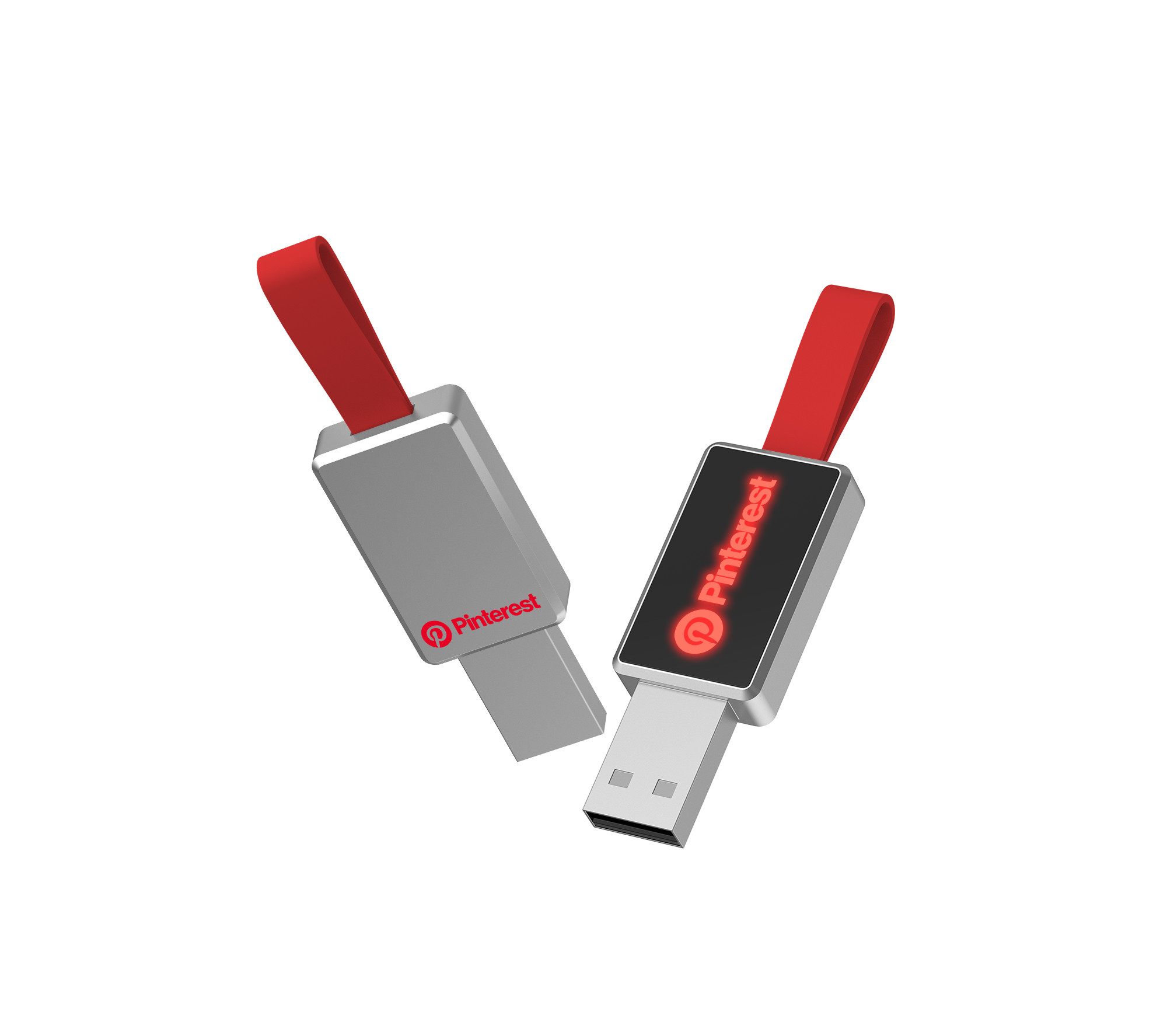 Metal Usb Memory Stick 2.0 Engraving Logo With LED Light When Reading At Computer