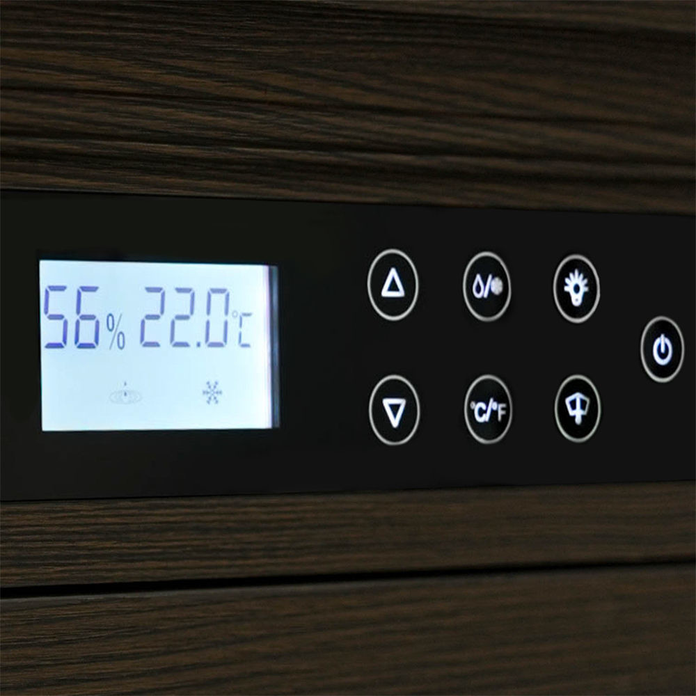 Smart Digital Touch Control Dark Brown Wood Eectroc Cigar Cooler Cabinet