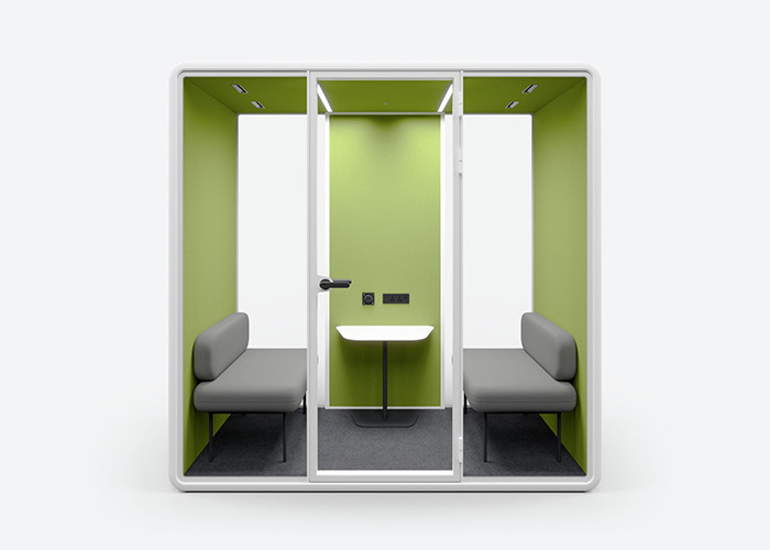 Aluminum Frame Acoustic Panel Steel SL Size Soundproof Office Booth For 2 Person Face To Face Meeting
