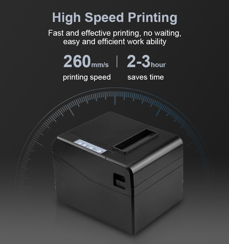 260mm / Sec Thermal Receipt Printer WiFi Bluetooth USB Ethernet