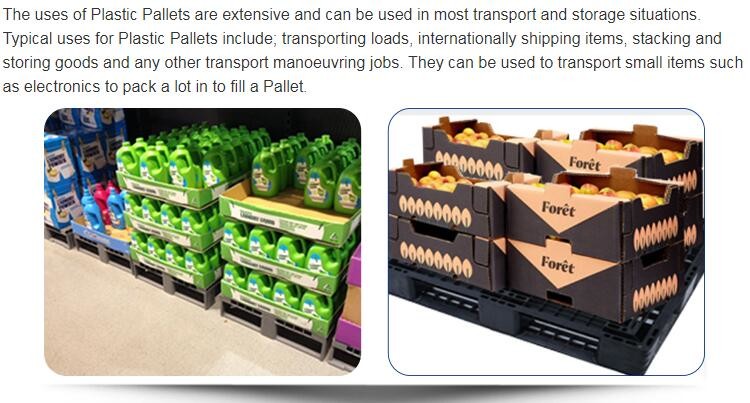 100% Virgin HDPE wear-resistant anti-slip stackable plastic pallet, China Manufacturer accept custom standard stacking p