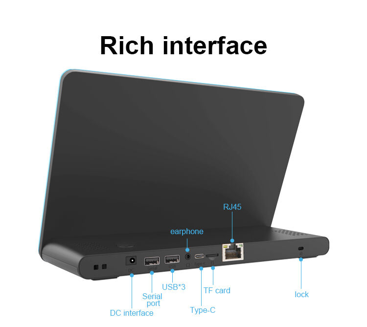 101 inch horizontal restaurant ordering tablet with rk3399 processor poe nfc four sided rgb led light bar 5mp camera android system ideal for efficient customer ordering and self service-7