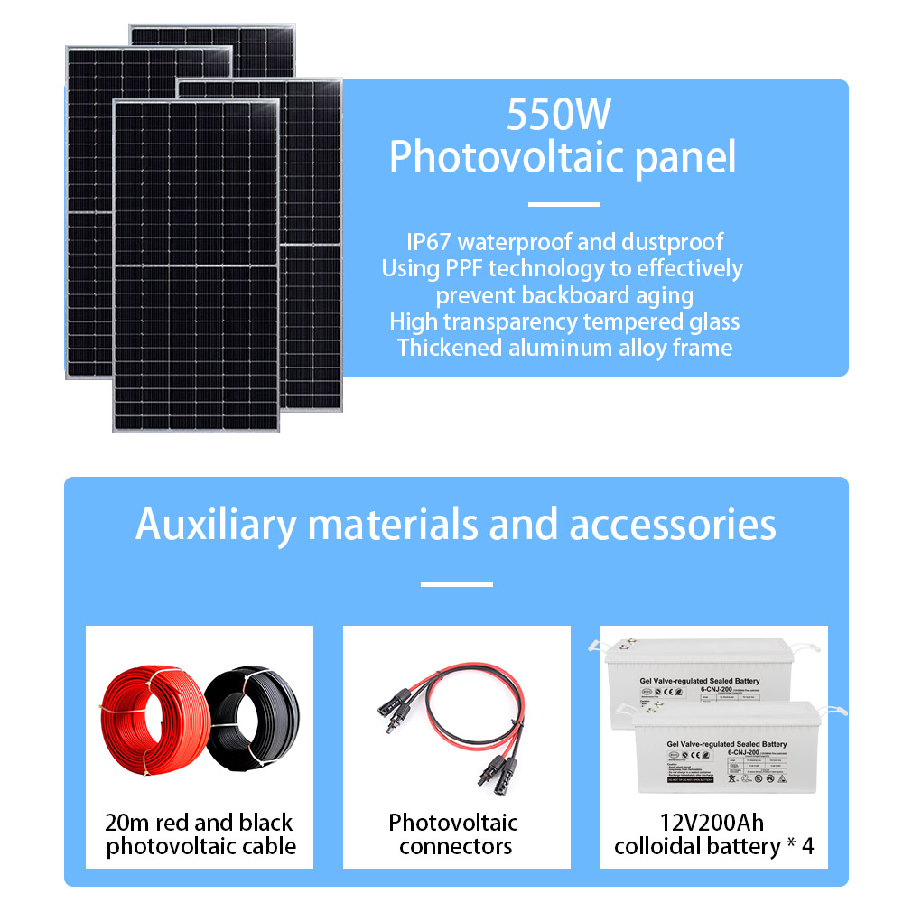 OEM ODM 3Kw Solar System Kit With Battery Storage And Monocrystalline Silicon Panels