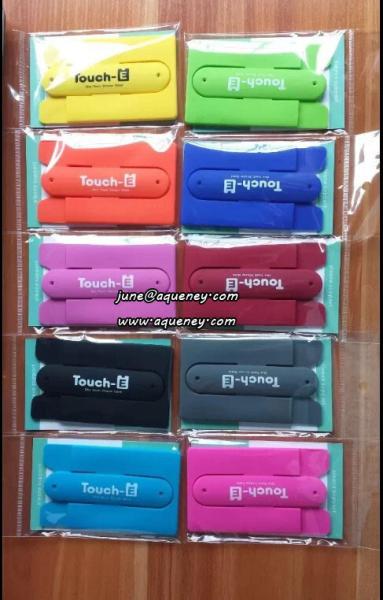 Colorful Novelty Silicone Touch U Stand Phone Holder Finger Ring Mount for