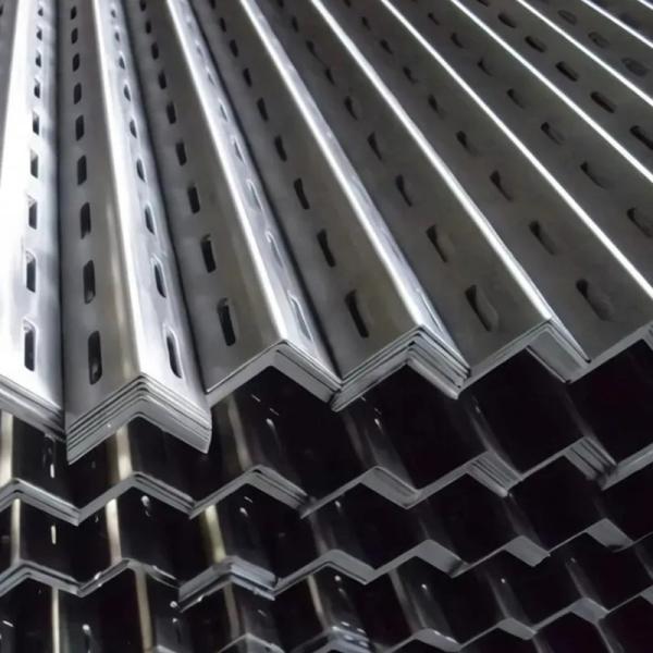 90 Degree Plated Steel Slotted Angle Iron 50-100mm Hole Gap GB 9787 Standard