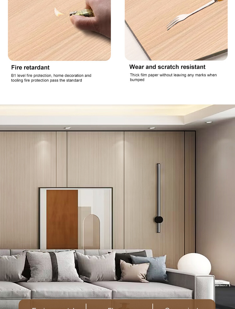 Interior Decorative Bamboo Crystal Panels Wood Grain Bamboo Charcoal Wood Veneer Panels