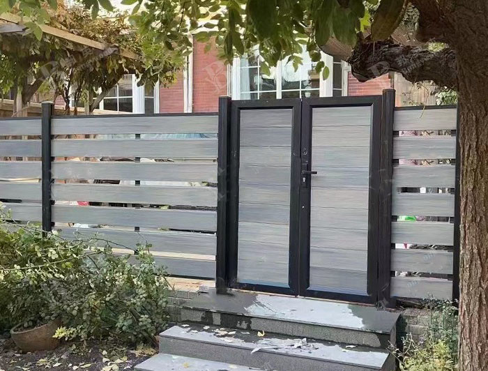 Dark Gray Wood Plastic Composite Panel Outside Courtyard Pergola Board Partition 170x24mm