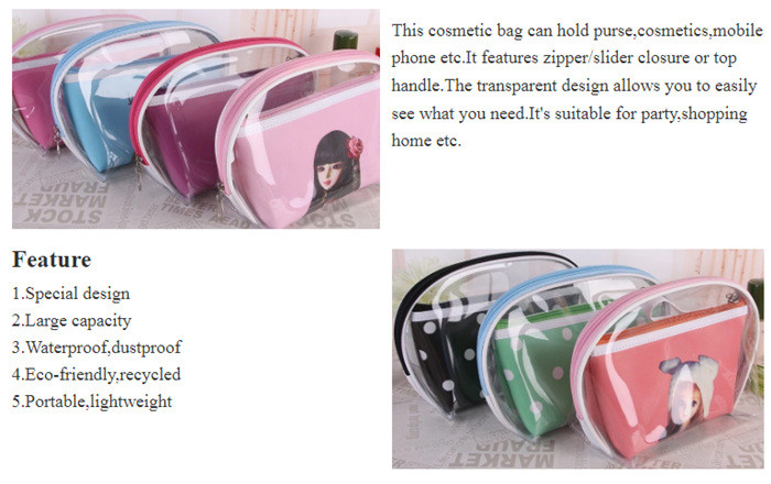 Coloreful Custom Printed Pvc Zipper Bag , Cosmetic Packaging Travel Bag