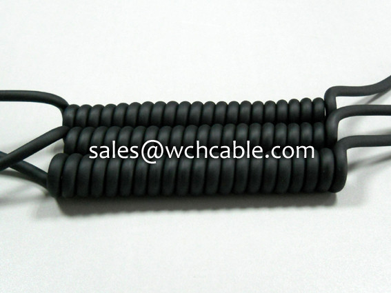 UL Approval PUR Retractable Spiral Cable Heat Resistant Colour Optional